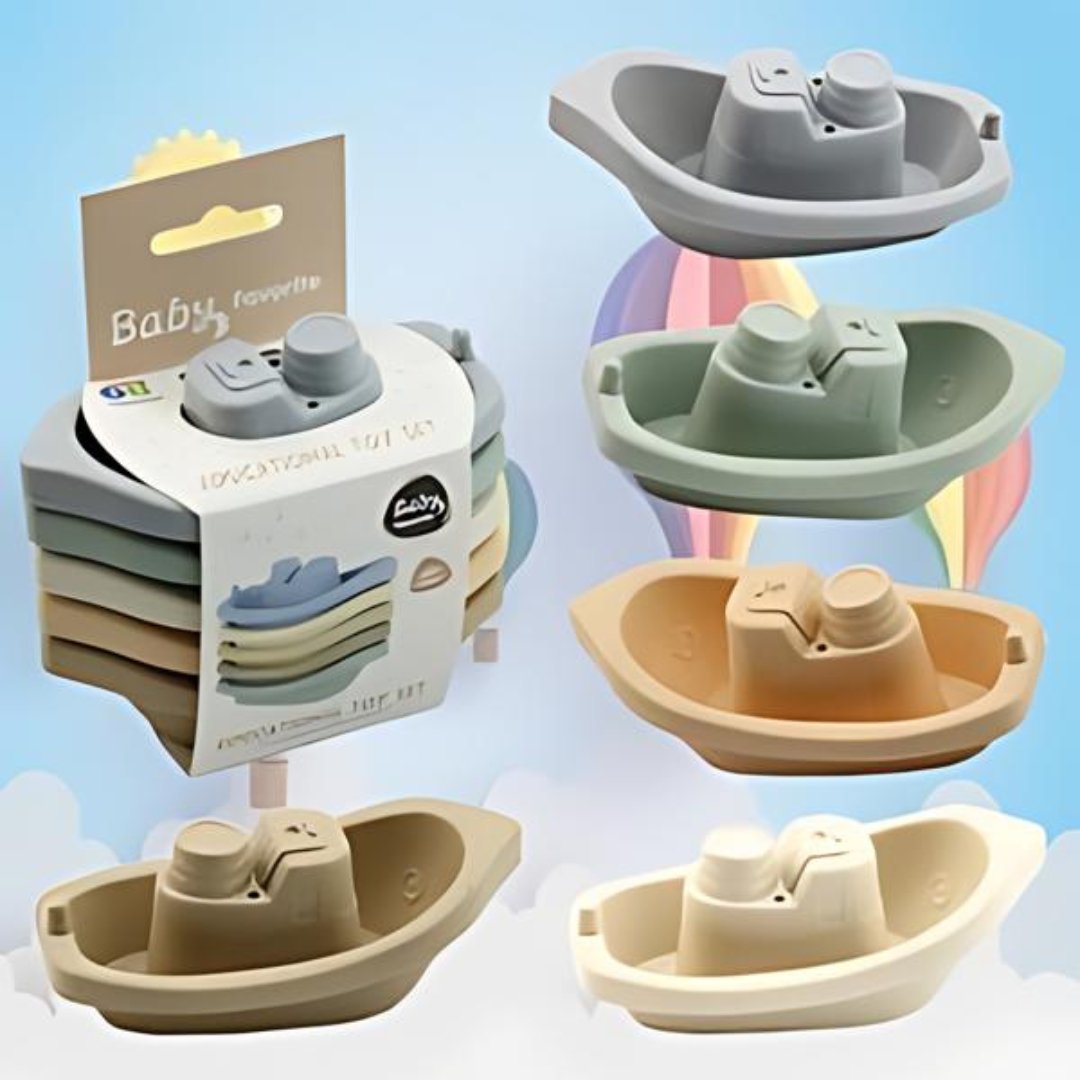 Colorful Stacking Boat Bath Toys – Floating Water Play Set for Kids - LearnLark Montessori