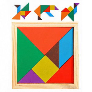 Kids Montessori Wooden Tangram Puzzle – Colorful Brain Teaser & Educational Toy - LearnLark Montessori