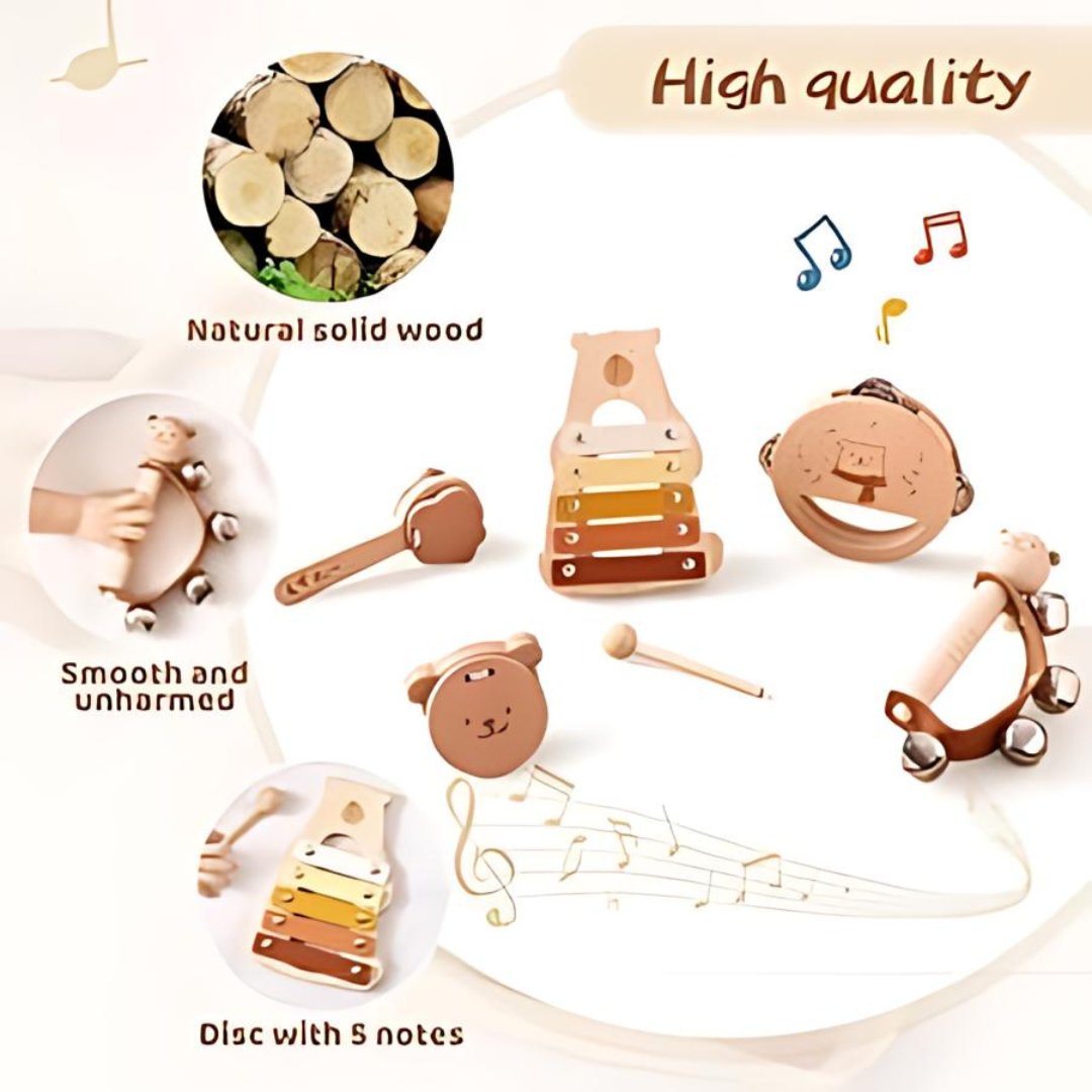 Kids Wooden Montessori Musical Percussion Instruments - LearnLark Montessori