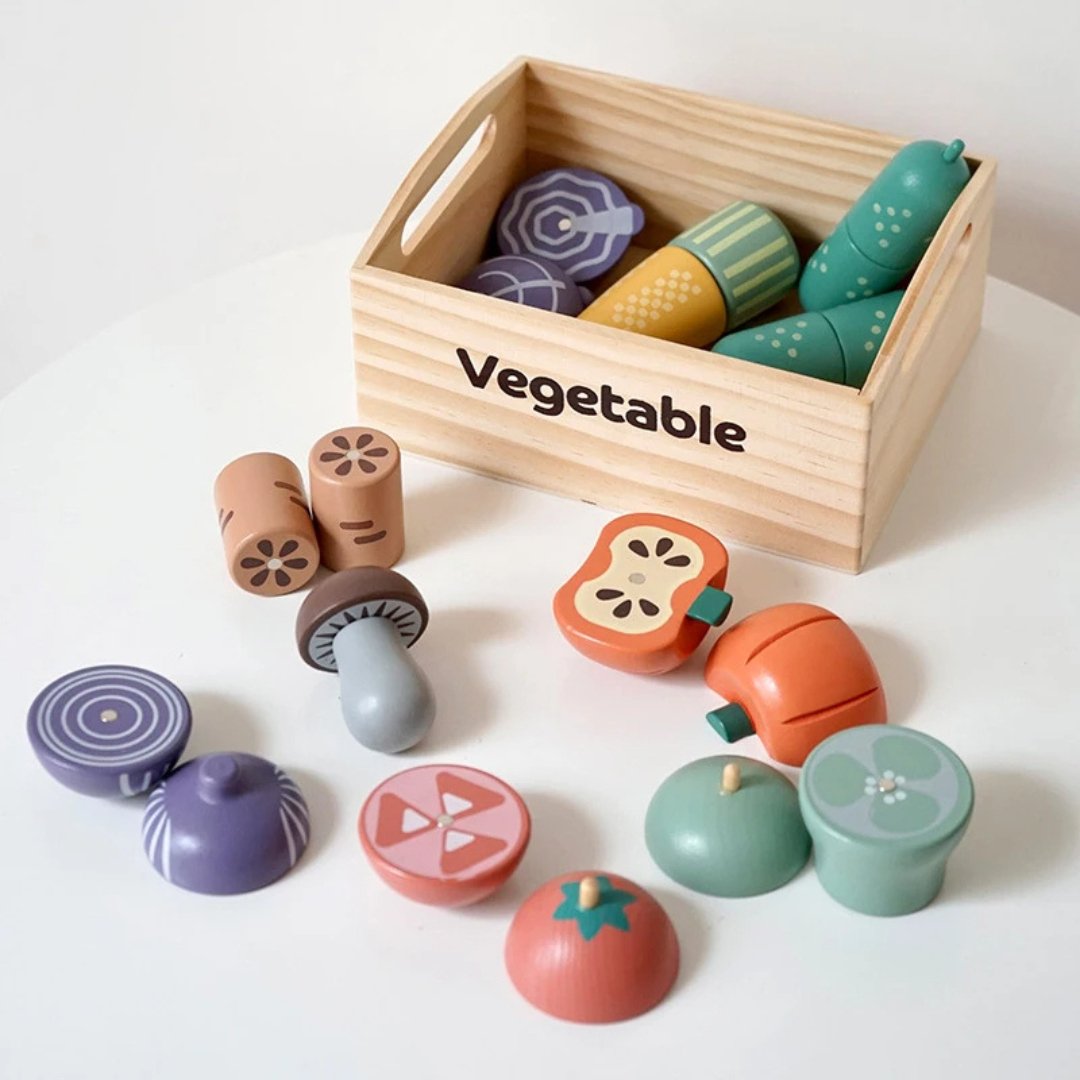 Magnetic Wooden Kitchen Play Set – Pretend Play Food Toys for Kids - LearnLark Montessori