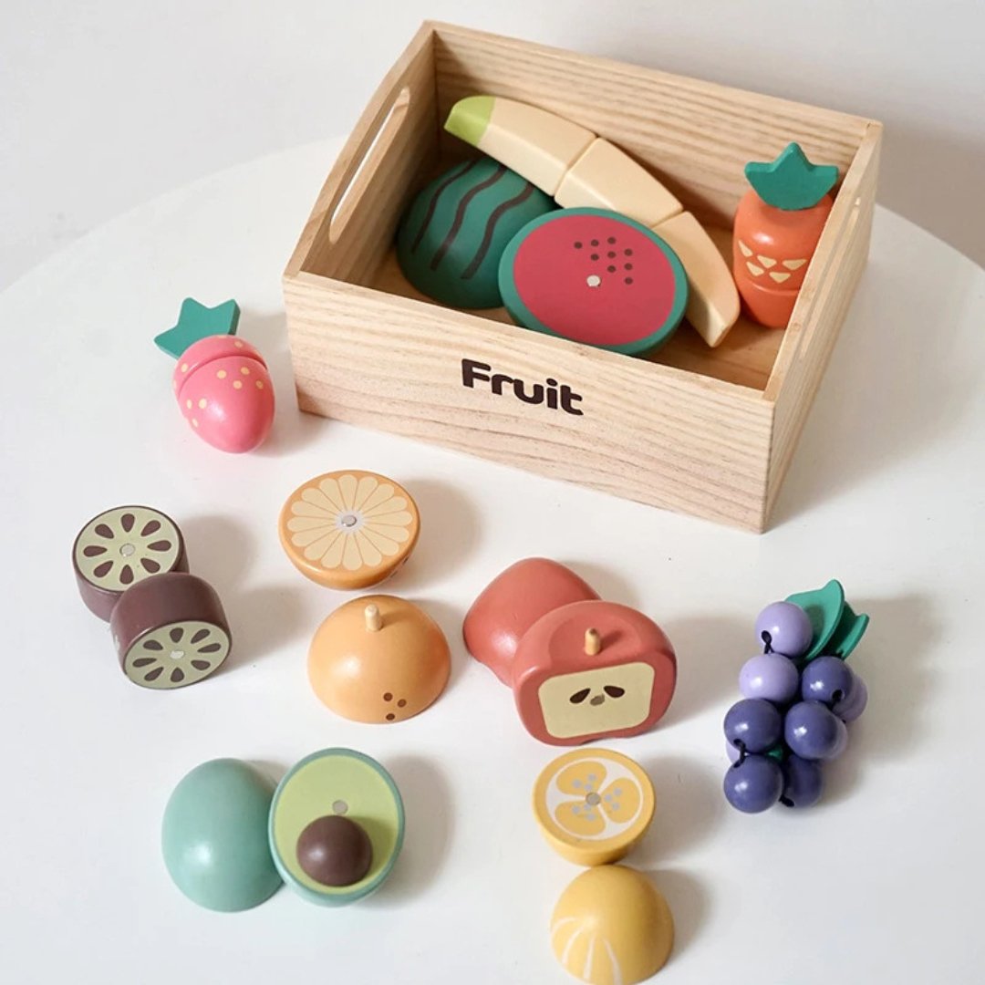 Magnetic Wooden Kitchen Play Set – Pretend Play Food Toys for Kids - LearnLark Montessori