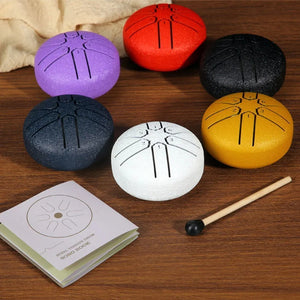 Mini Handpan Rain Drum - 3 Inch, 6 Notes | Yoga & Meditation Instrument - LearnLark Montessori