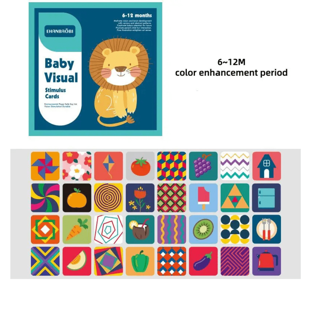 Montessori Baby Visual Stimulation Cards – High Contrast Flash Cards for Infant Cognitive Development - LearnLark Montessori