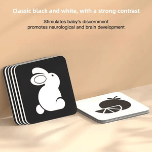 Montessori Baby Visual Stimulation Cards – High Contrast Flash Cards for Infant Cognitive Development - LearnLark Montessori