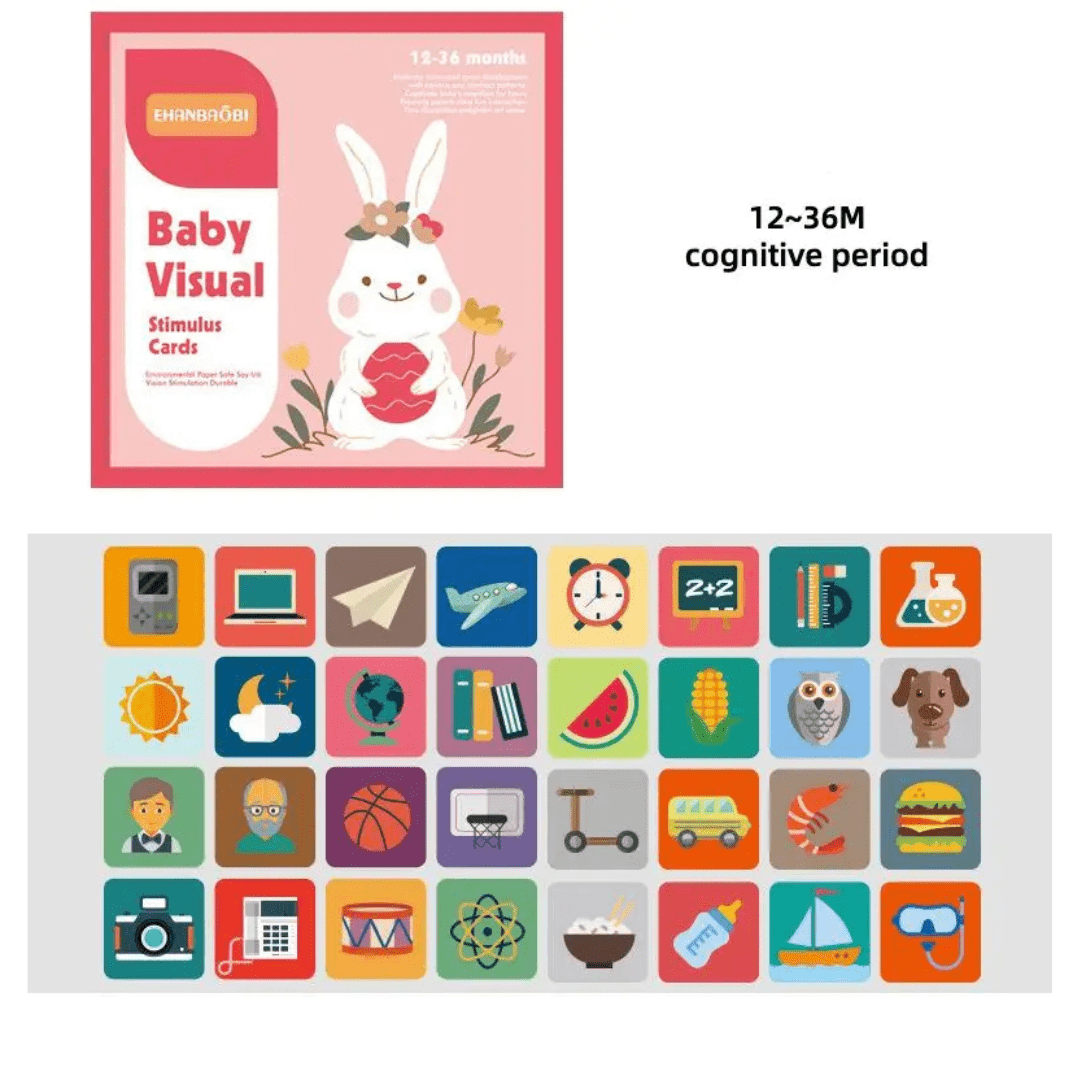 Montessori Baby Visual Stimulation Cards – High Contrast Flash Cards for Infant Cognitive Development - LearnLark Montessori