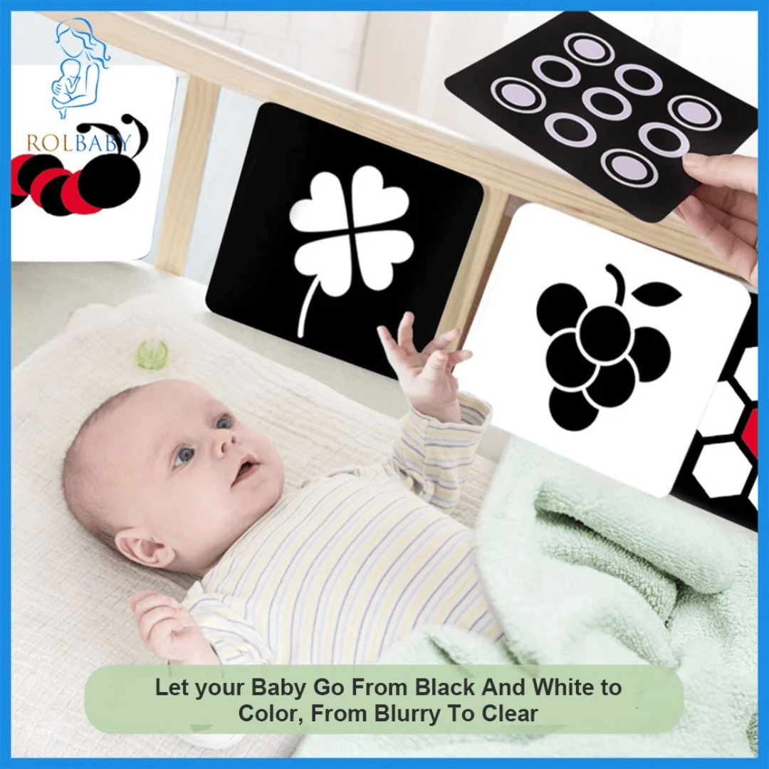 Montessori Baby Visual Stimulation Cards – High Contrast Flash Cards for Infant Cognitive Development - LearnLark Montessori