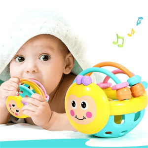 Montessori Catch Ball for 0 - 12 Months Silicone Safety Teether Sensory Baby - LearnLark Montessori