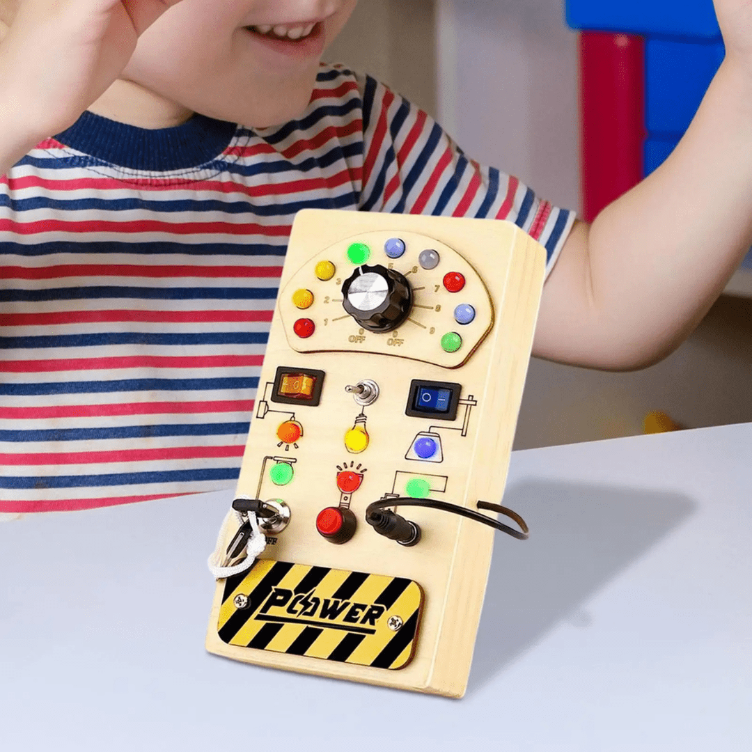 Montessori Light Switch Busy Board – Sensory LED Toy for Toddlers & Kids - LearnLark Montessori