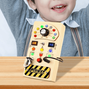 Montessori Light Switch Busy Board – Sensory LED Toy for Toddlers & Kids - LearnLark Montessori