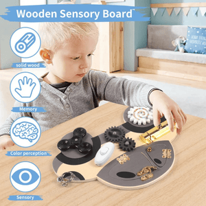 Montessori Wooden Busy Board Steering Wheel – Sensory Toy for Toddlers, Preschool & Travel Activities - LearnLark Montessori