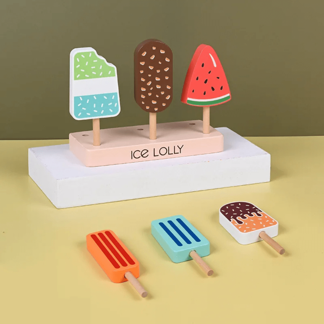 Montessori Wooden Ice Cream Playset – Pretend Food Toy for Toddlers’ Kitchen Fun - LearnLark Montessori