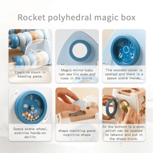 Montessori Wooden Rocket 5 - in - 1 Montessori Toy Set – Shape Learning & Early Education Gift - LearnLark Montessori