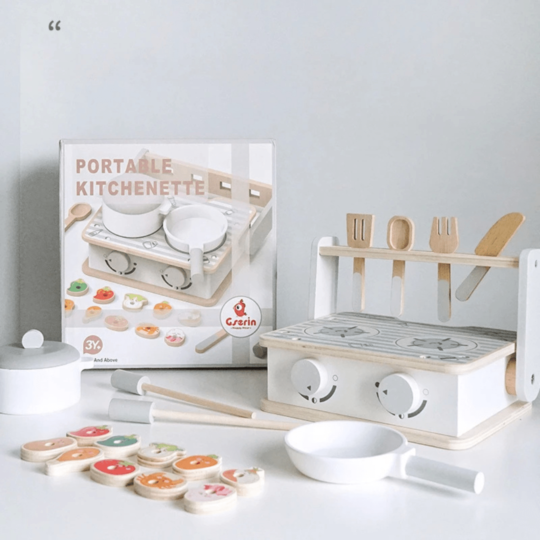 Wooden BBQ Playset for Kids – Educational Role Play Cooking Toy - LearnLark Montessori