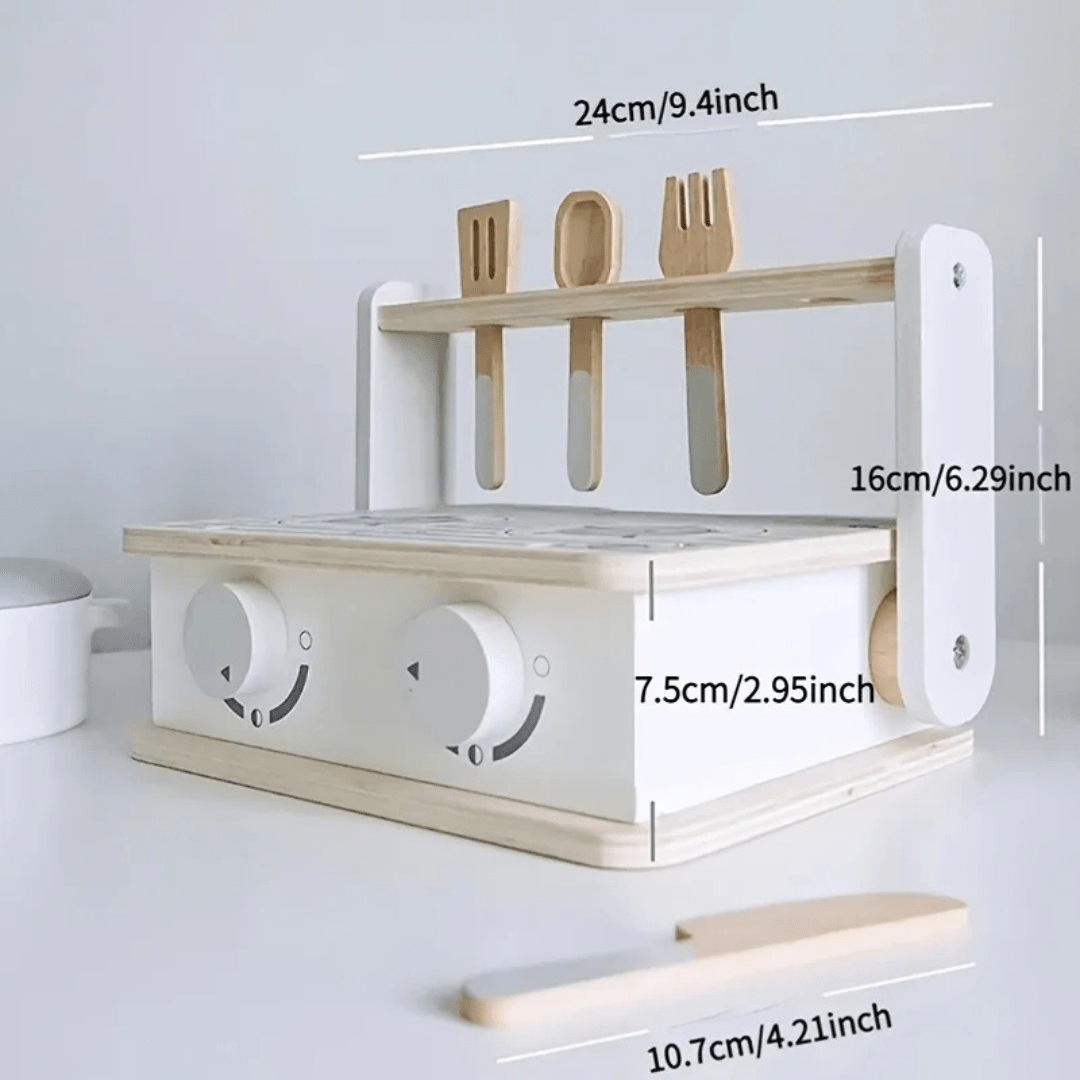 Wooden BBQ Playset for Kids – Educational Role Play Cooking Toy - LearnLark Montessori