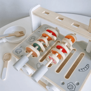 Wooden BBQ Playset for Kids – Educational Role Play Cooking Toy - LearnLark Montessori