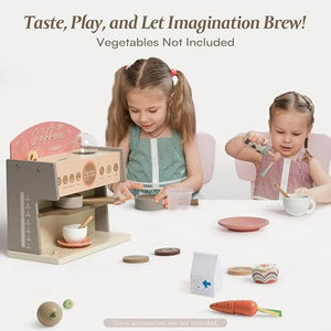 Wooden Coffee Maker Playset – Kids Pretend Play Toy for Children - LearnLark Montessori