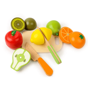 Wooden Montessori Kitchen Playset – Cutting Fruit & Veg Educational Toy for Kids - LearnLark Montessori